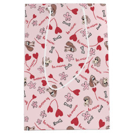 Design für Herz- und Basset-Hounds Mittlere Geschenktüte