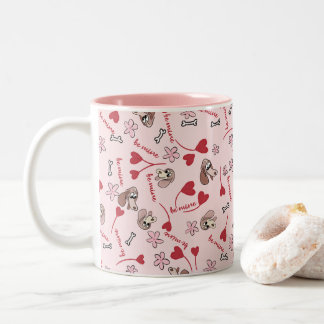 Design für Herz- und Basset-Hounds Zweifarbige Tasse