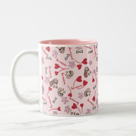 Design für Herz- und Basset-Hounds Zweifarbige Tasse