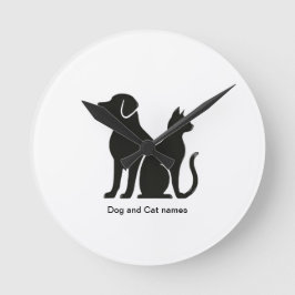 Design für Hunde und Katzen Runde Wanduhr