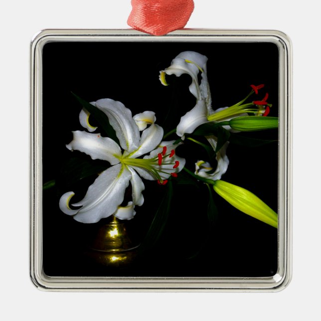 Design für irische Blume Silbernes Ornament (Vorne)