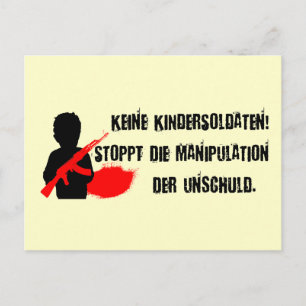 Design für Kinderrechte: Keine Kindersoldaten! Postkarte