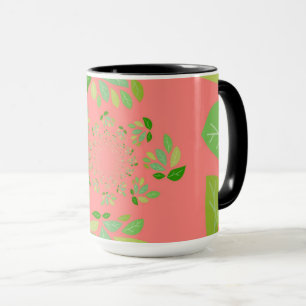 Design für Korallen und grünes Leaf Tasse