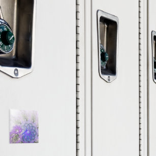 Design für lila und blaue Lacy-Abstrakte Blume Magnet