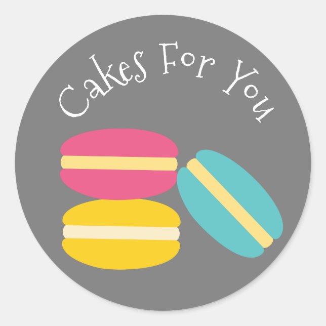 Design für Macaroon-Kuchen Geschenkartikel für die Runder Aufkleber (Vorderseite)