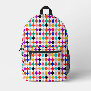 Design für mehrfarbiges Harlequin Diamonds Bedruckter Rucksack
