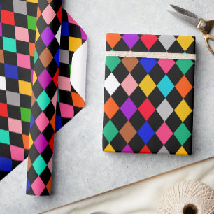Design für mehrfarbiges Harlequin Diamonds Geschenkpapier