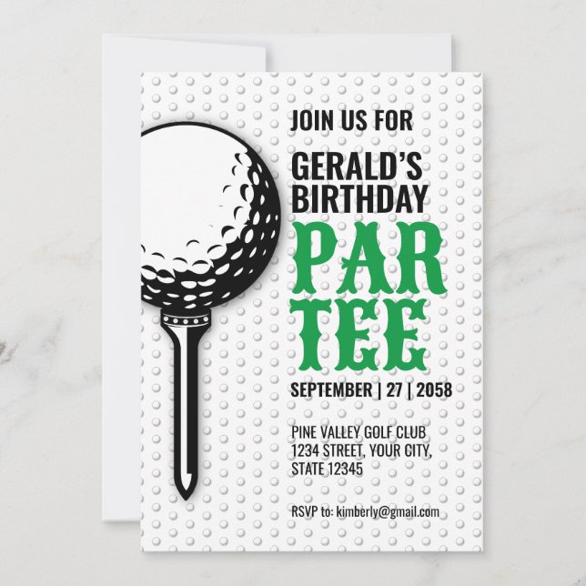 Design für Minimalistisches Golf-Party Einladung (Vorderseite)