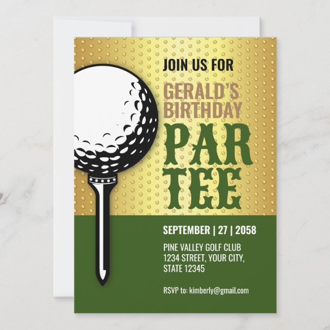 Design für Minimalistisches Golf-Party Einladung (Vorderseite)