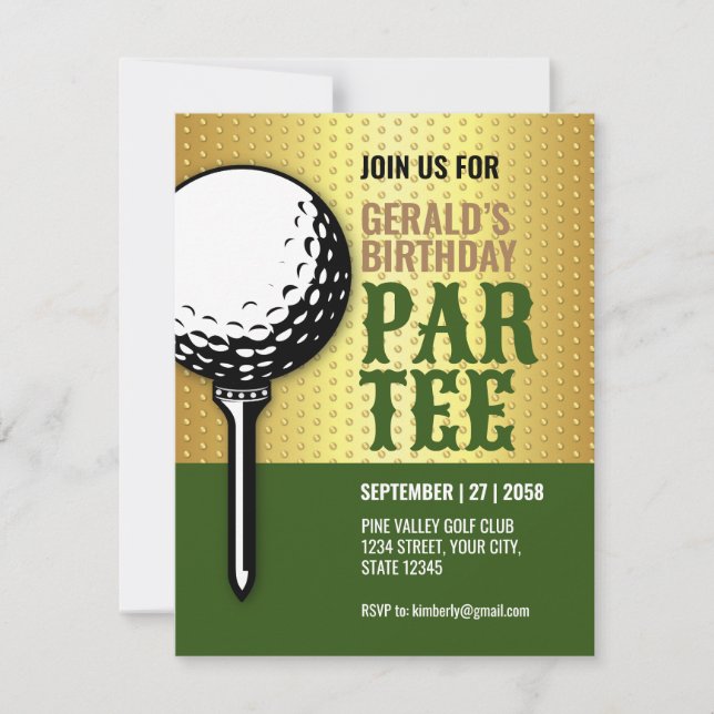 Design für Minimalistisches Golf-Party Einladung (Vorderseite)