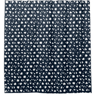 Design für Navy und White Cards Duschvorhang