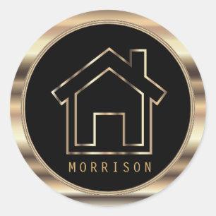 Design für Schwarz- und Goldmetall Runder Aufkleber