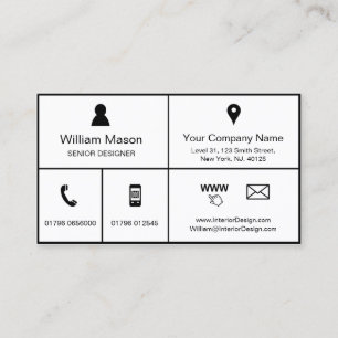 Design für Schwarz/Weiß-Metro-Stil - Visitenkarte