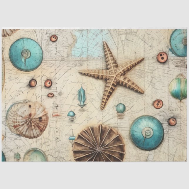 Design für Shabby Chicen der Automobilserie 6 Seidenpapier (Vorderseite)