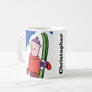 Design für Skienthusiasten zum Personalisieren Kaffeetasse