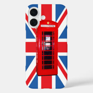 Design für Unions-Jack/Flag und Red Phone Box iPhone 16 Hülle