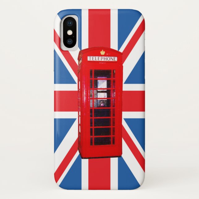 Design für Unions-Jack/Flag und Red Phone Box Case-Mate iPhone Hülle (Rückseite)
