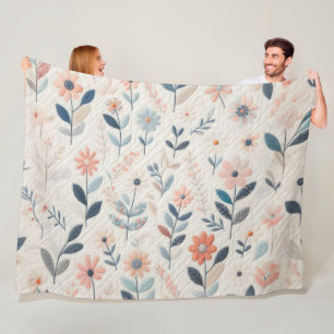 Design gequilter Blume Fleecedecke
