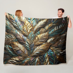 Design gequilter irrisierender Blätter Fleecedecke