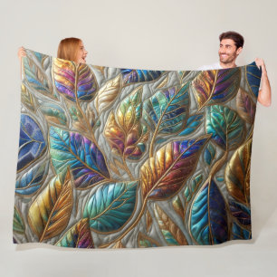 Design gequilter irrisierender Blätter Fleecedecke
