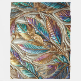 Design gequilter irrisierender Blätter Fleecedecke