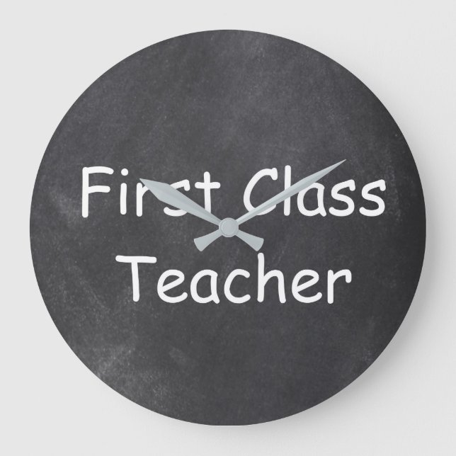 Design-Geschenk für Chalkboard-Lehrer der ersten K Große Wanduhr (Vorderseite)