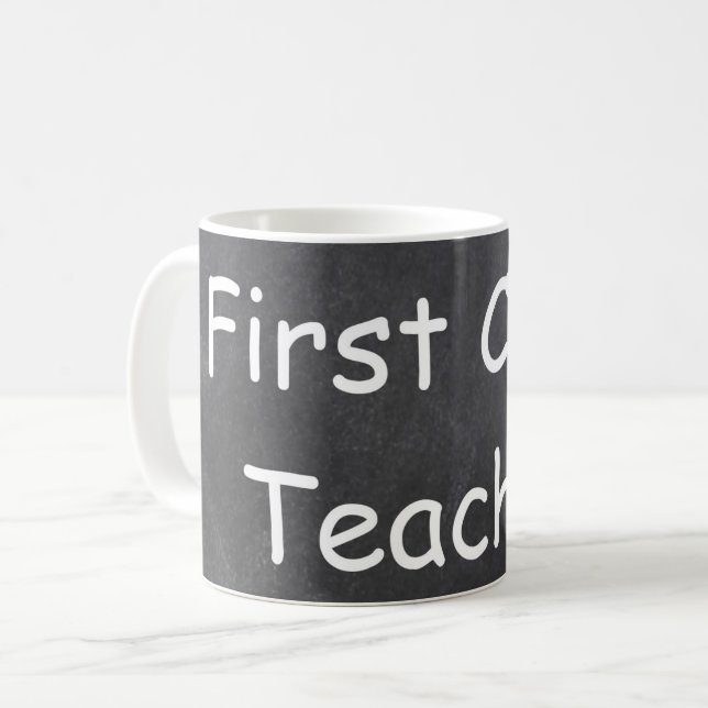 Design-Geschenk für Chalkboard-Lehrer der ersten K Kaffeetasse (Vorderseite Links)