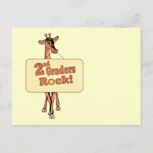 Design Giraffe "2nd Graders Rock" Postkarte