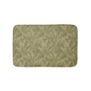 Design Grün und Gold Art Deco Muster Badematte