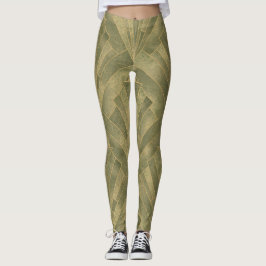 Design Grün und Gold Art Deco Muster Leggings