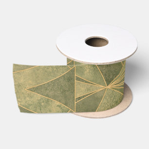 Design Grün und Gold Art Deco Muster Satinband
