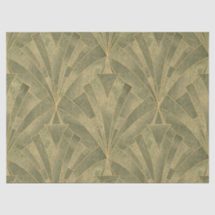 Design Grün und Gold Art Deco Muster Seidenpapier