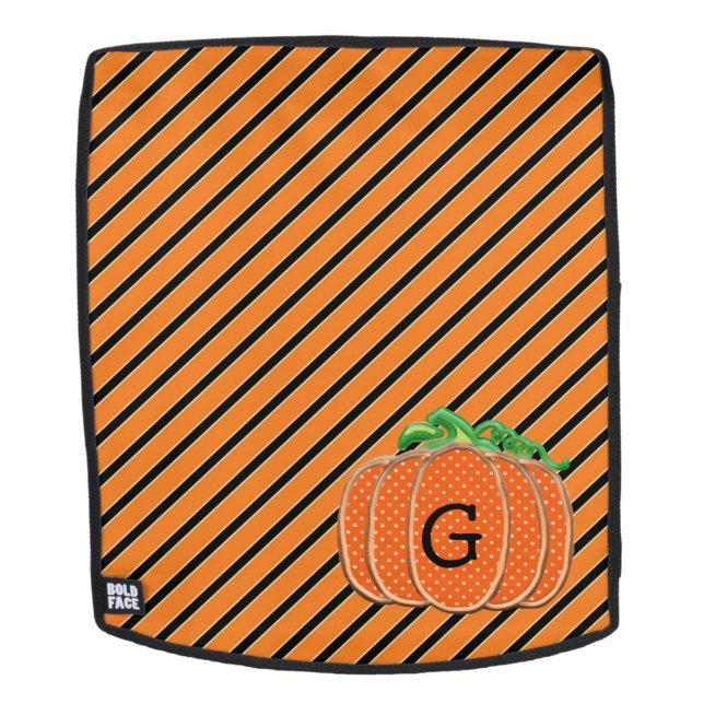 Design Halloween Monogram Pumpkin-Backpack Rucksack (Abnehmbare Front)