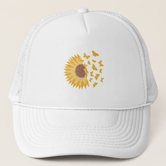 Design-Hut für Unisex Cap Sonnenblumenblume Truckerkappe (Vorderseite)