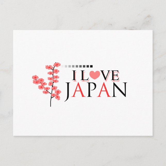 Design "I Liebe Japan" für Japan Liebhaber Postkarte (Vorderseite)