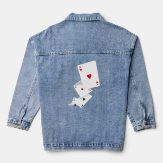 Design-Idee für Poker-Lüfter mit vier Asse-Poker Jeansjacke