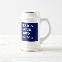 Design Ihre eigene Stein-Tasse - Blau und Weiß
