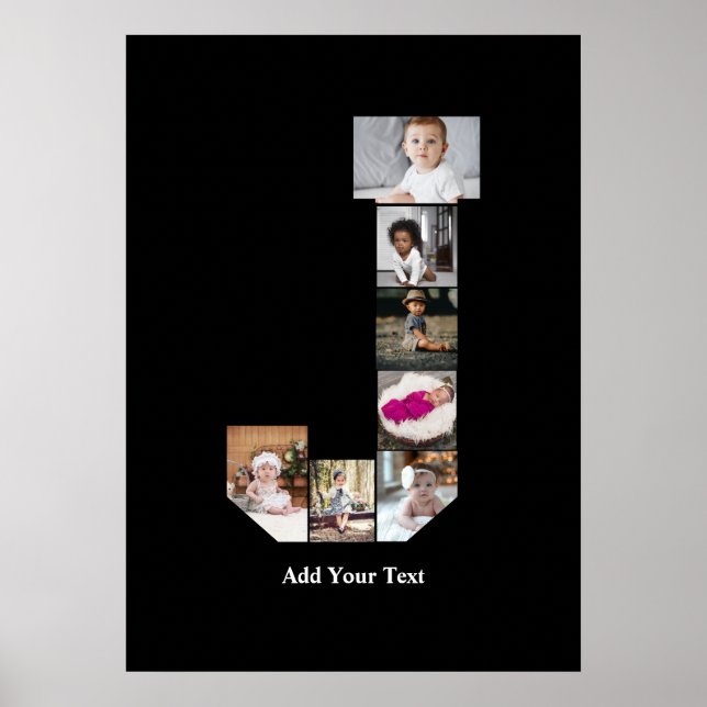Design Ihres eigenen Letter J Foto Collage Poster (Vorne)