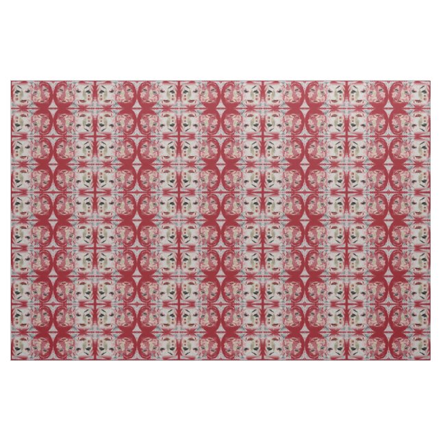 Design III: Rot und Creme Stoff (Yard (91,4 cm))