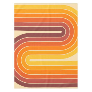 Design im geometrischen Stil der 70er Jahre im Ret Tischdecke