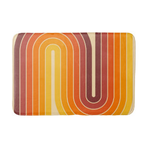 Design im geometrischen Stil der 70er Jahre Retro Badematte