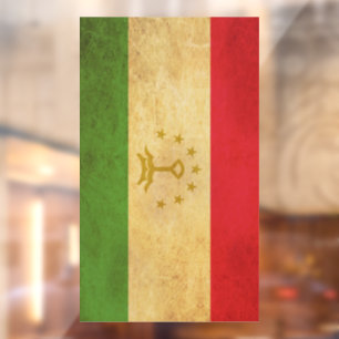 Design im Vintage-Stil mit der Flagge Tadschikista Fensteraufkleber