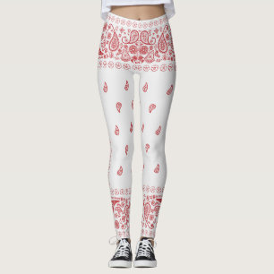 Design in Weiß und Rot  Leggings