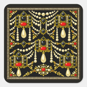 Design inspiriert von Mary Queen of Scots Jewells Quadratischer Aufkleber