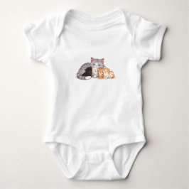 Design - Kitten-Familienknuddler-Porträt - T-Shirt Baby Strampler