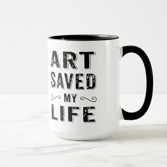 Design-Kunst für Schwarzen Text Rettete mein Leben Tasse (Rechts)
