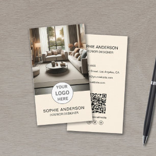 Design Logo Foto QR Social Media Creme Visitenkarte