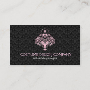 Design-Logo für schwarze und rosa Kostüme Visitenkarte