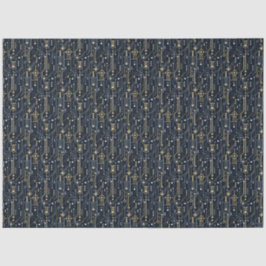 Design Luxus Geometric Blau und Gold Art Decoupage Seidenpapier