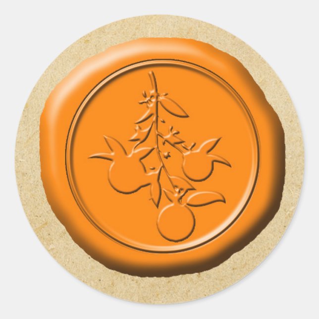 Design-Magnet für Orange Wax Siegel OFMD Branchen Runder Aufkleber (Vorderseite)
